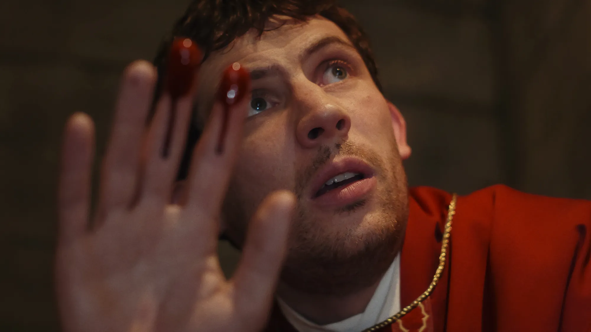 Josh O'Connor in "Wake Up Dead Man." (Netflix)