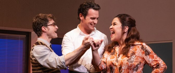 Merrily We Roll Along Pro Shot Daniel Radcliffe Jonathan Groff Musical Theatre Film Review